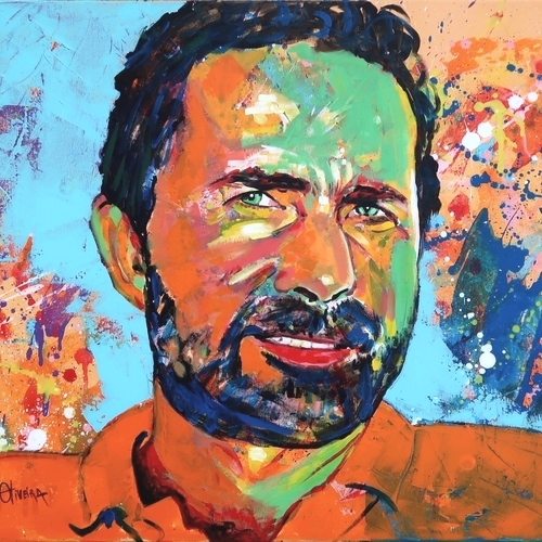 Autoretrato, pintura de artur oliveira