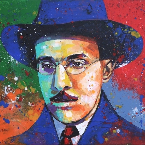 Retrato de Fernando Pessoa. Pintura de artur oliveira