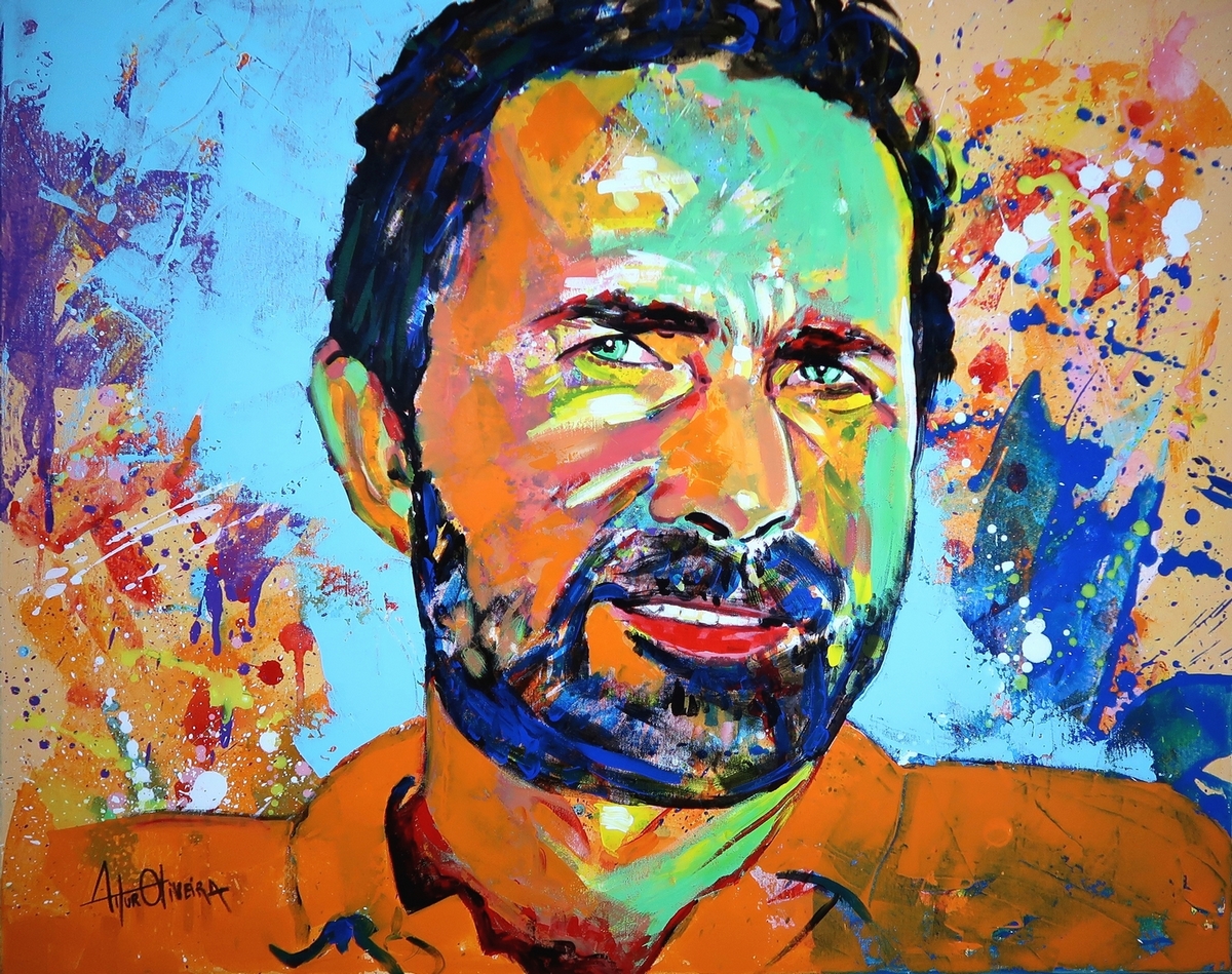 Autoretrato, pintura de Artur Oliveira, retrato de Artur Oliveira