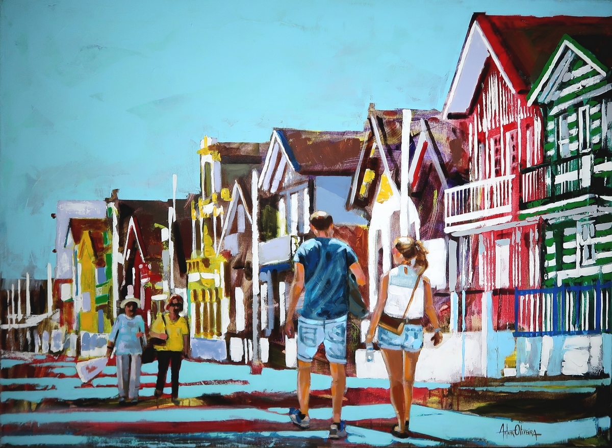 Costa Nova,  Pintura de Artur Oliveira