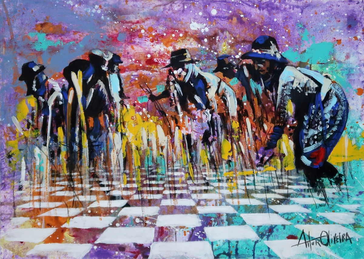 O jogo da ceifa, Pintura de Artur Oliveira