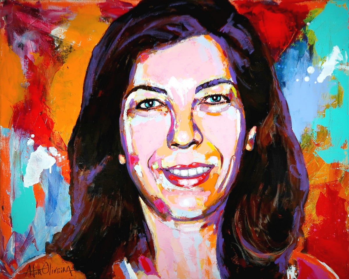 Retrato de Tnia Curio, pintura de Artur Oliveira