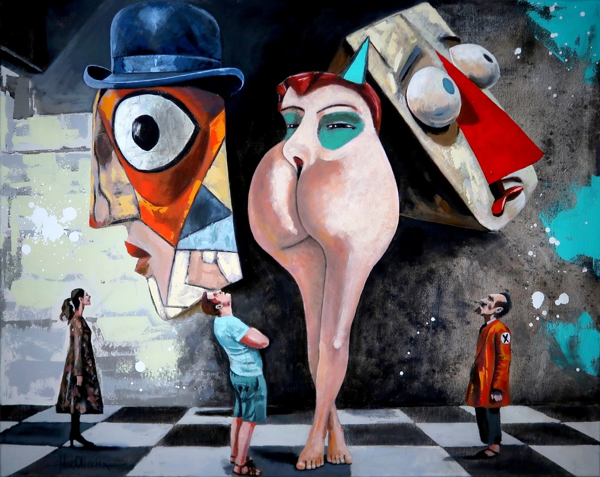 Seduo hipntica do abismo, Pintura de Artur Oliveira, Life is a cabaret