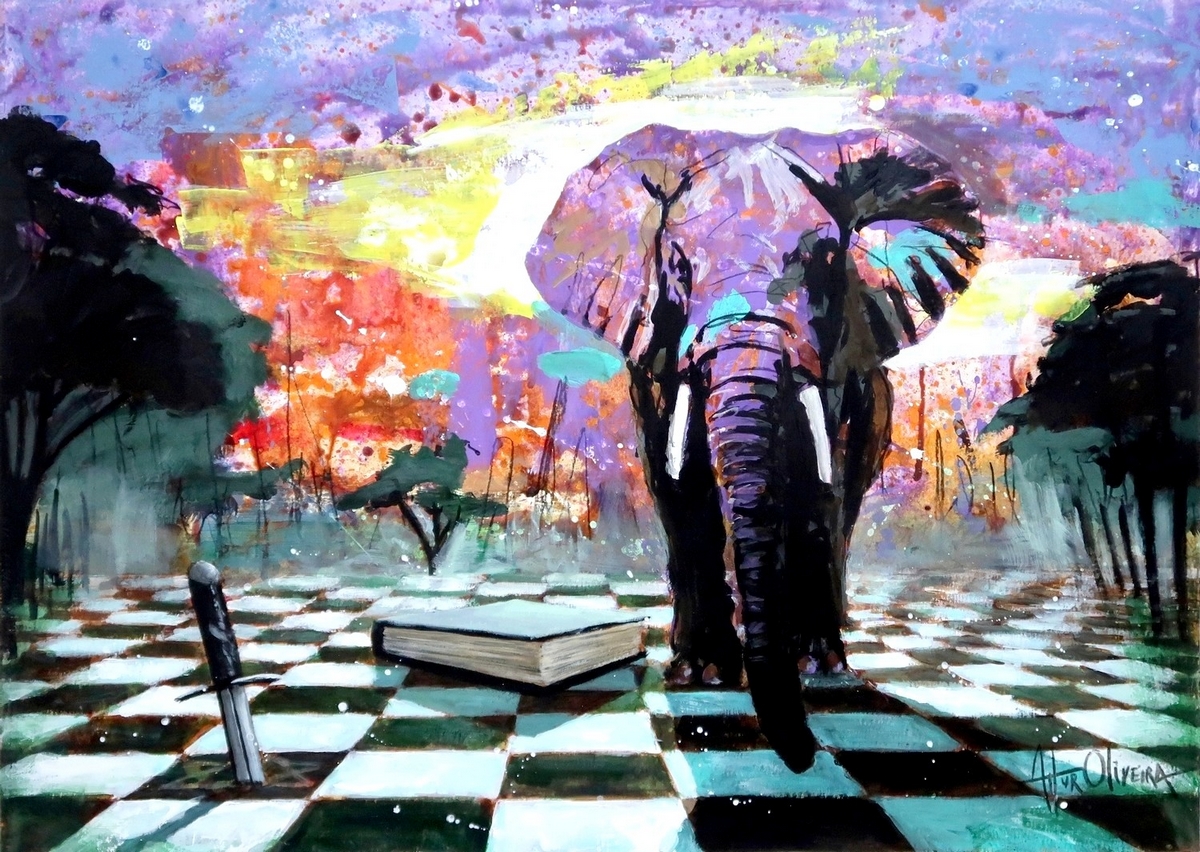 Sobrevivncia vanguardista no Jardim do Conhecimento, Pintura de Artur Oliveira