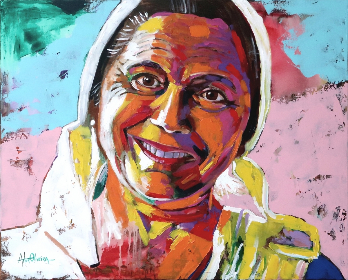 pintura de Artur Oliveira. retrato de teresa Ruo