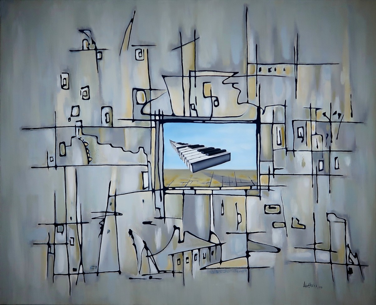 O complexo interior do D, pintura de Artur Oliveira