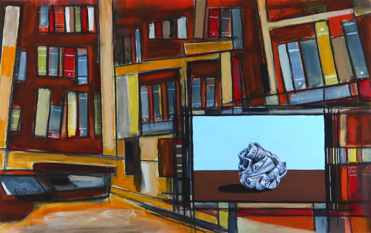 O enigma das folhas eruditas, Pintura de Artur Oliveira