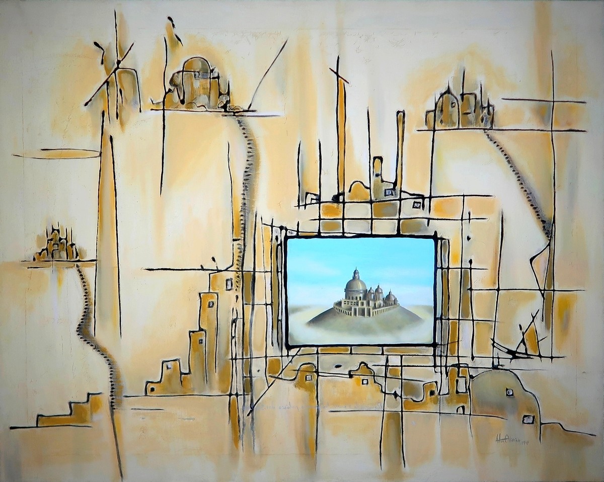 Procurando o caminho para o palcio dos sonhos, Pintura de Artur Oliveira
