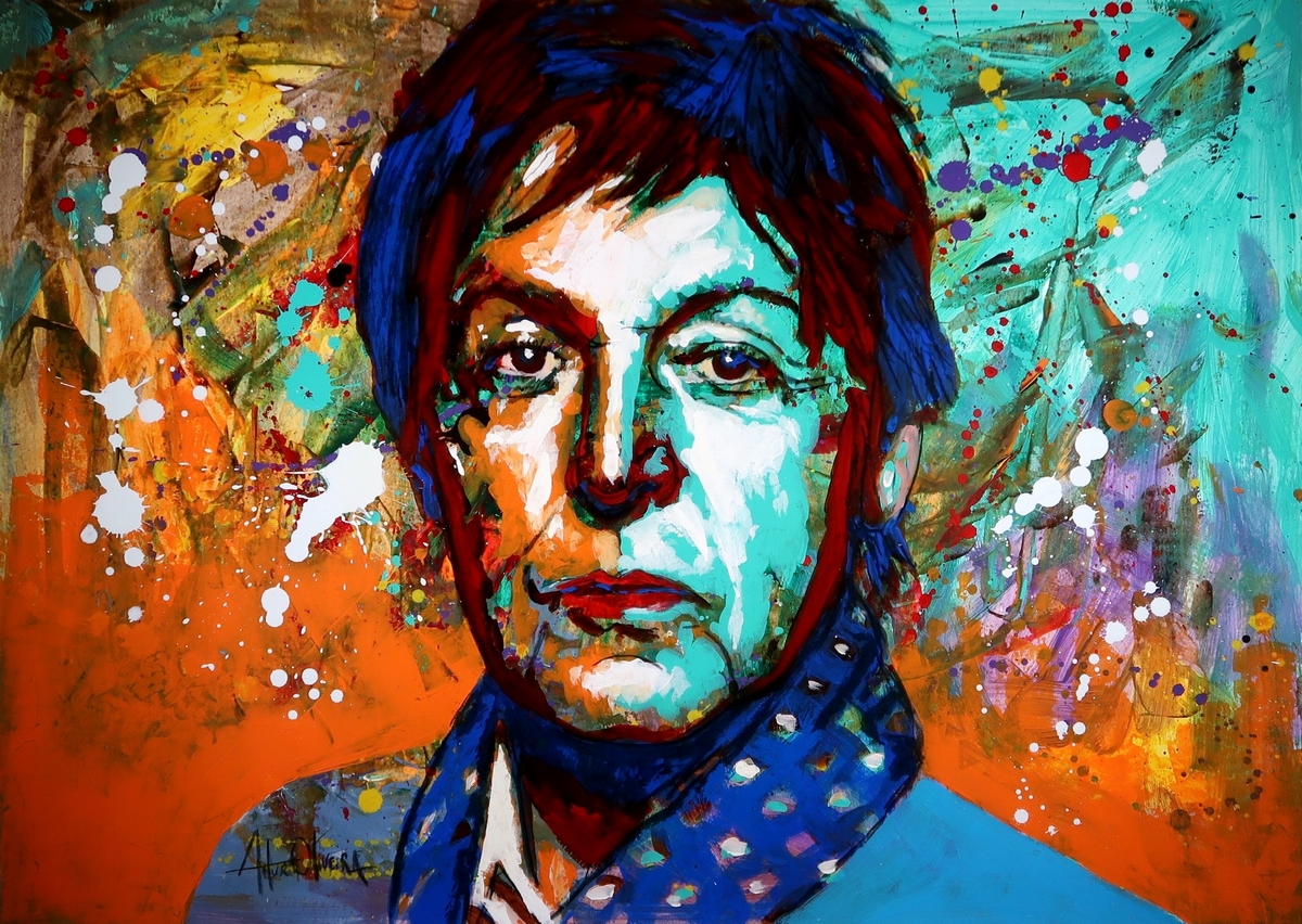 Retrato de Paul McCartney, Pintura de Artur Oliveira